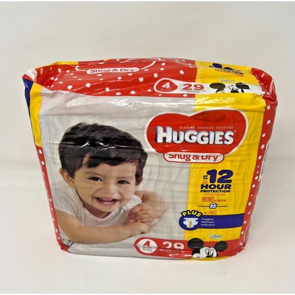 NWT 2012 huggies snug & dry diaper SIZE 4 22-37lbs Disney Baby Mickey Mouse - Picture 7 of 8